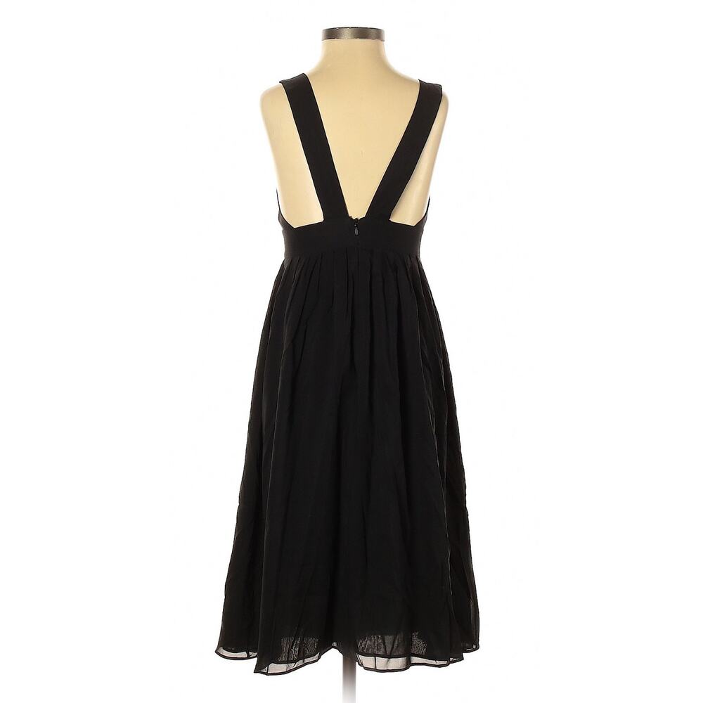 Theory Black Y2K Silk Blend Casual Midi Dress - Size 0 Minimalist LBD - USA Made - Picture 2 of 12